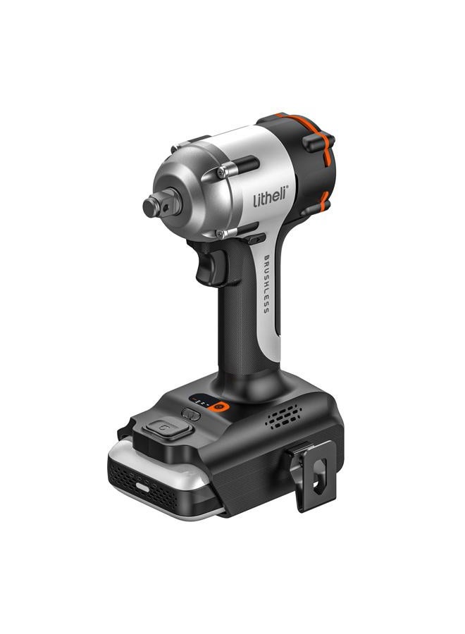 Litheli - 1/2" Cordless Impact Wrench, 450N.m, High Torque Brushless Impact Gun, 20V Impact Wrenches with 2.5Ah Battery for Home and Car - Image 1