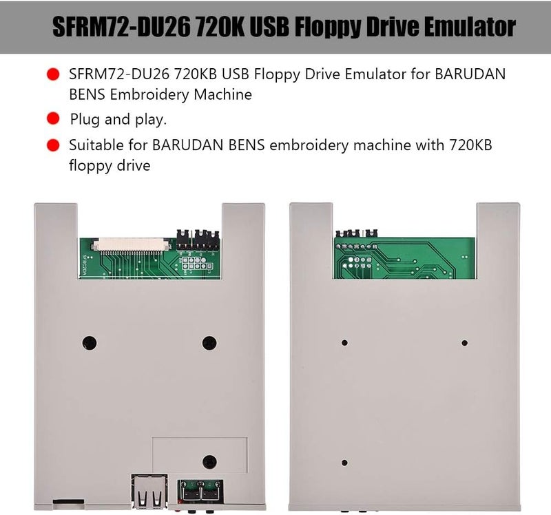 Wendry Floppy USB Emulator, Plug and Play, Easy to Install, SFRM72-DU26 720K USB Floppy Drive Emulator for BENS Embroidery Machine with 720KB Floppy Drive - Image 2