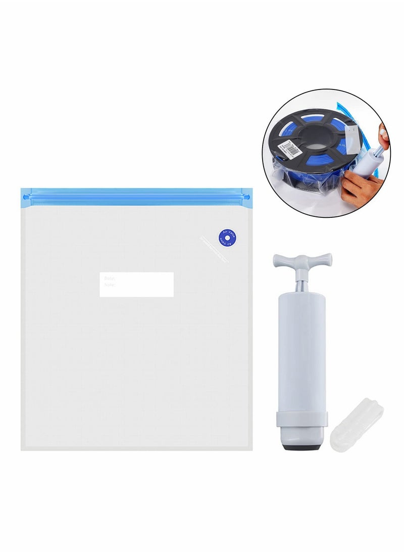 KASTWAVE - 3D Printer Filament Moisture-Proof, KASTWAVE Reusable Storage bags for 3D Filament with Reusable Hand Pump - 10 Pack, 4 x Sealing Clip, 10 x Desiccant - Image 1