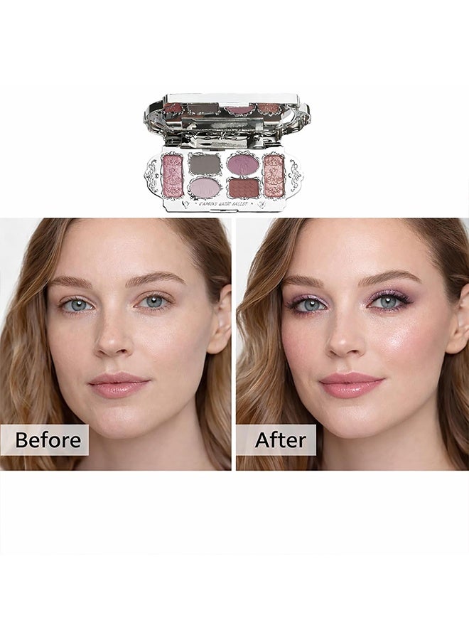 KAPEINE Pink 6Colors Eyeshadow Palette, 4 Matte + 2 Shimmer Eye Shades Blendable & Long Lasting Eye Makeup Palette Natural Eyeshadow Palette Highly Pigment Makeup Set for Women Daily, Party-#03 Pink Swan - Image 4