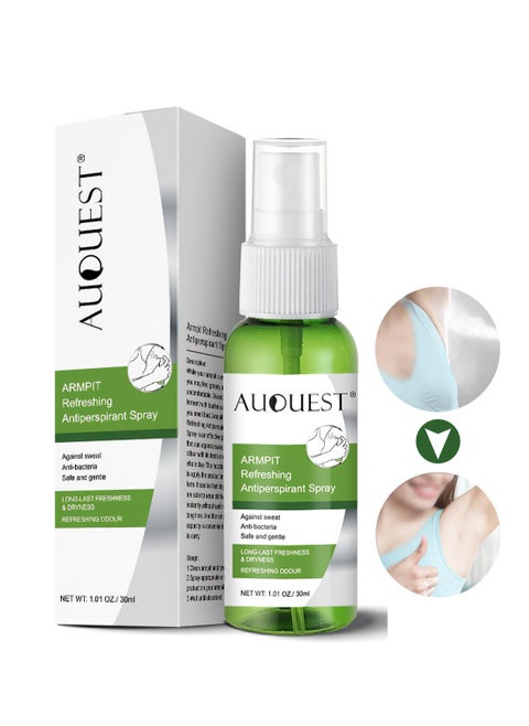 Refreshing Antiperspirant Spray, Long Lasting Whole Body Deodorant, Aluminum Free Deodorant, Relieve Body Odor 30ml