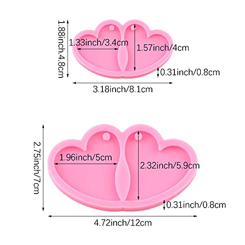 DIYstore 2 Pack Heart Shape Silicone Earring Molds DIY Epoxy Craft DIY Earrings Fashion Jewelry Making Resin Mould Earrings Resin Molds - Image 2