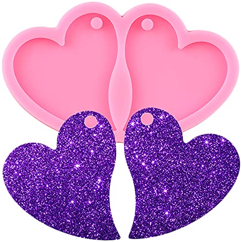DIYstore 2 Pack Heart Shape Silicone Earring Molds DIY Epoxy Craft DIY Earrings Fashion Jewelry Making Resin Mould Earrings Resin Molds - Image 5