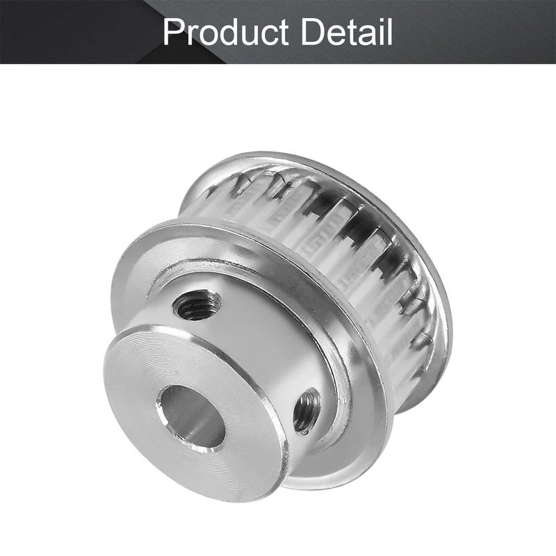 Fielect Aluminium Alloy XL 20 Teeth 8mm Inner Bore Diameter Timing Belt Pulley Flange Synchronous Wheel Silver Tone for 3D Printer CNC 1Pcs - Image 5
