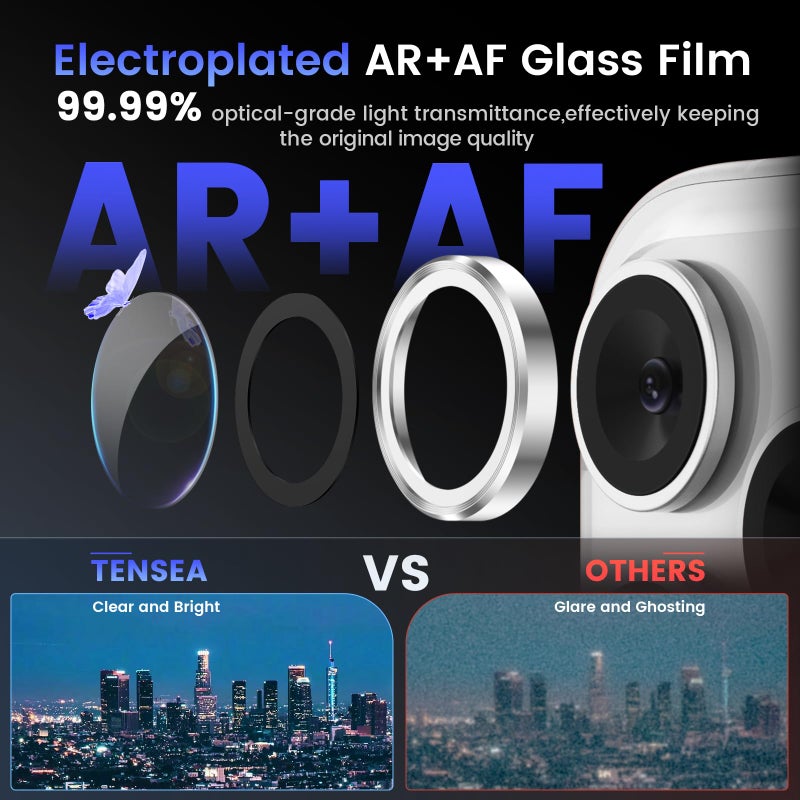 Tensea Camera Lens Protector Compatible for iPhone 17 Pro Max/17 Pro, Metal Aluminum Alloy Tempered Glass Cover Camera Screen Protector Accessories, Case Friendly - Image 3