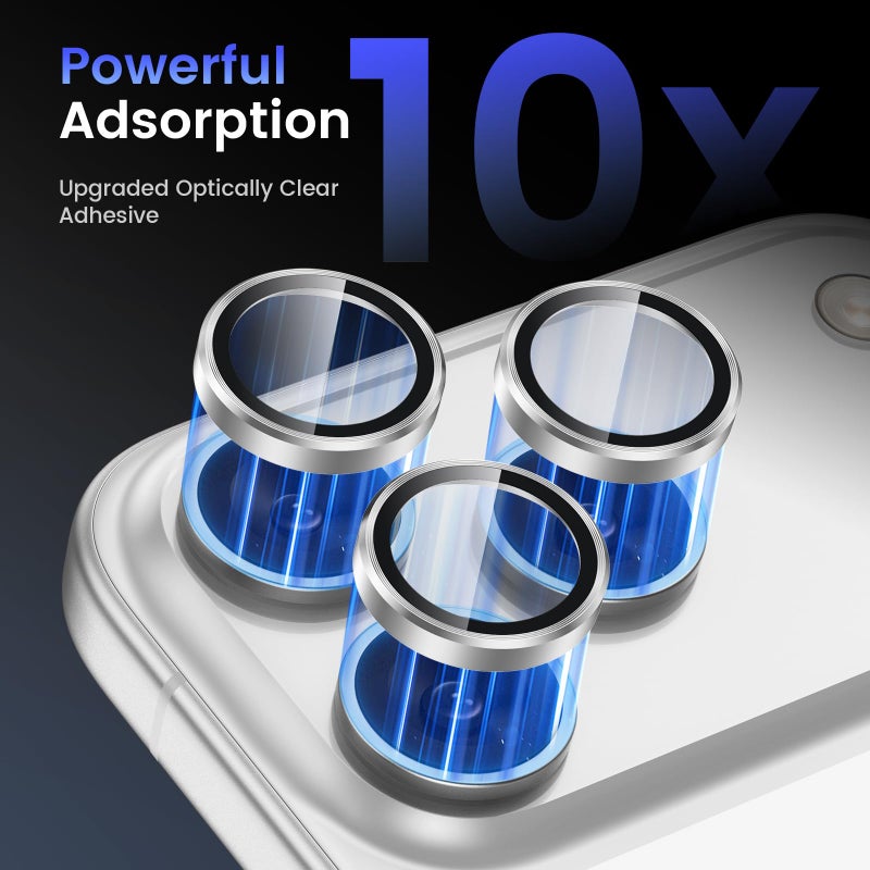 Tensea Camera Lens Protector Compatible for iPhone 17 Pro Max/17 Pro, Metal Aluminum Alloy Tempered Glass Cover Camera Screen Protector Accessories, Case Friendly - Image 4