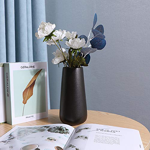 SANFERGE Ceramic Flower Vase for Home Décor Office Decoration, 8 Inch, Black - Image 5