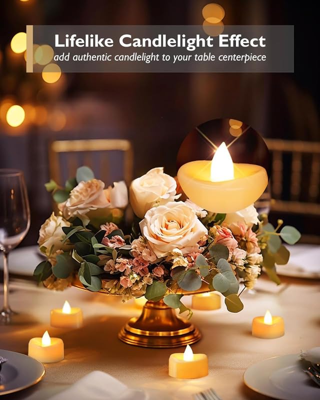 HOUSELY Diya for Diwali Flamless LED Candles Diyas for Home Decoration on Diwali, Festivals, Celebration Smokeless Battery Operated Tealight Candles for Home, Office, Restaurant Pack of 12 - Image 4