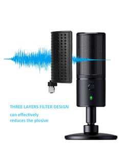KASTWAVE for Razer Seiren X Mic Pop Filter, Three Layers Filter Microphone Wind Pop Screen Mask Shield For Razer Seiren X Mic to Improve Sound Quality  - Image 3