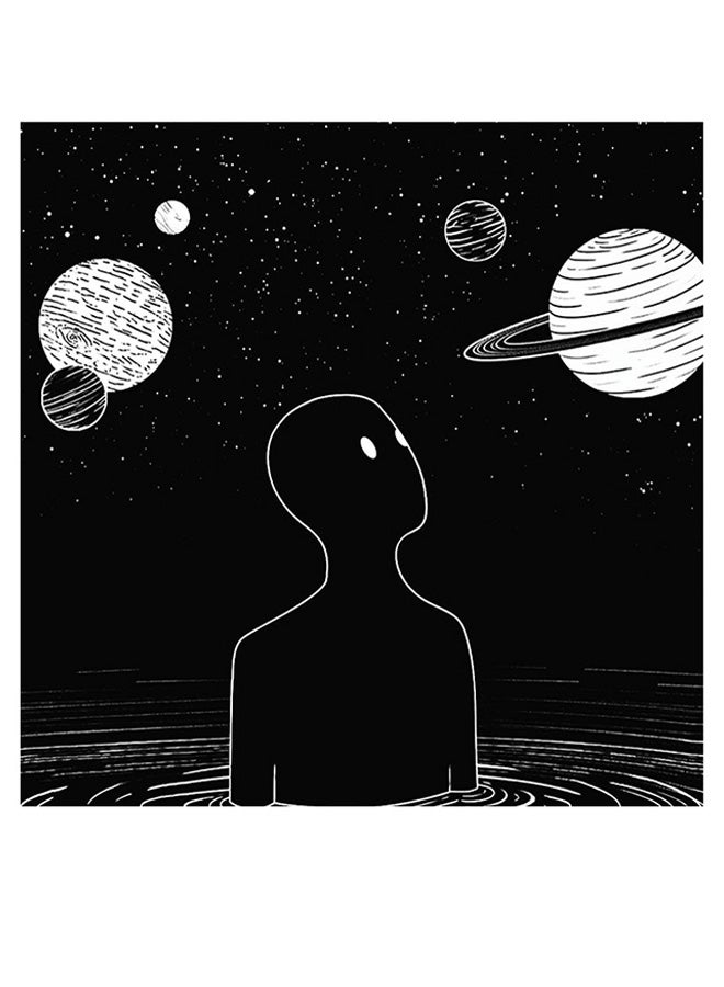 RYN Solar System Themed Wall Art Black/Grey 30x30cm - Image 2