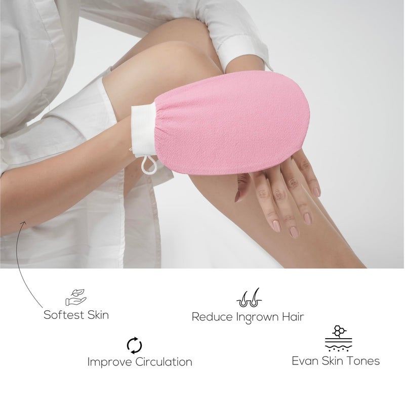 SellBotic Exfoliating Bath Glove For Dead Skin Body | Scrub Glove Bath Brush For Dead Skin Black| Gentle On The Skin | Improves Circulation Stimulates | Unisex | Easy To Use| (Pink) - Image 3