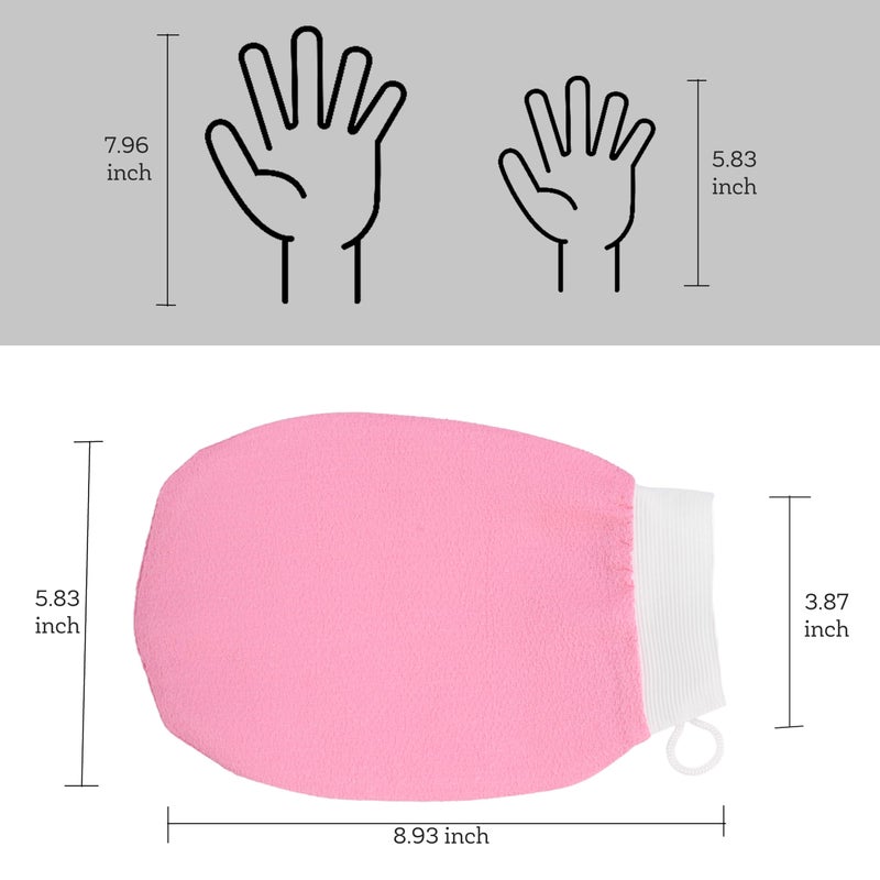 SellBotic Exfoliating Bath Glove For Dead Skin Body | Scrub Glove Bath Brush For Dead Skin Black| Gentle On The Skin | Improves Circulation Stimulates | Unisex | Easy To Use| (Pink) - Image 2