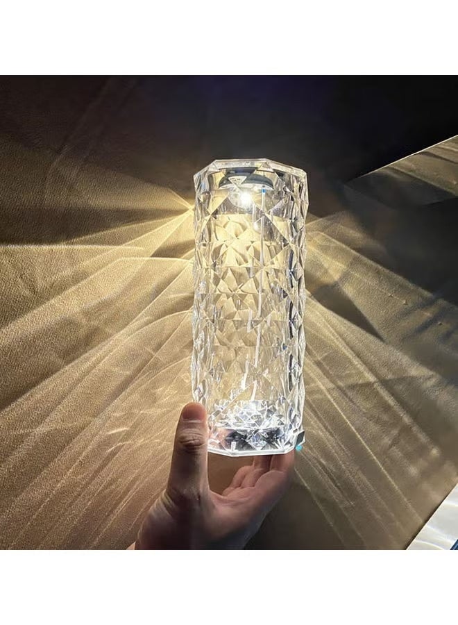 Arabest LED Crystal Diamond Table Lamp Clear 21cm - Image 3