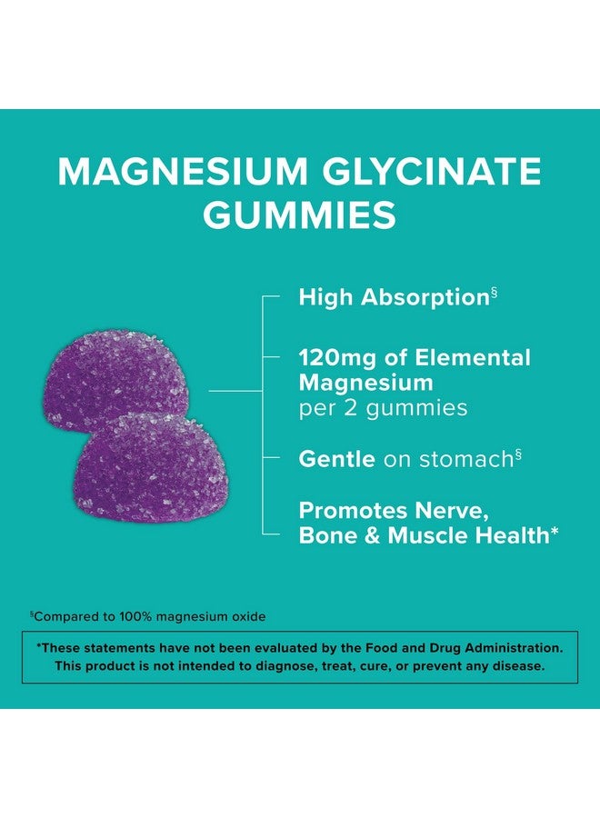 Qunol Magnesium Glycinate Gummies, 120mg of Magnesium Glycinate, High Absorption, Mixed Berry, 90 Count (Pack of 1) - Image 3