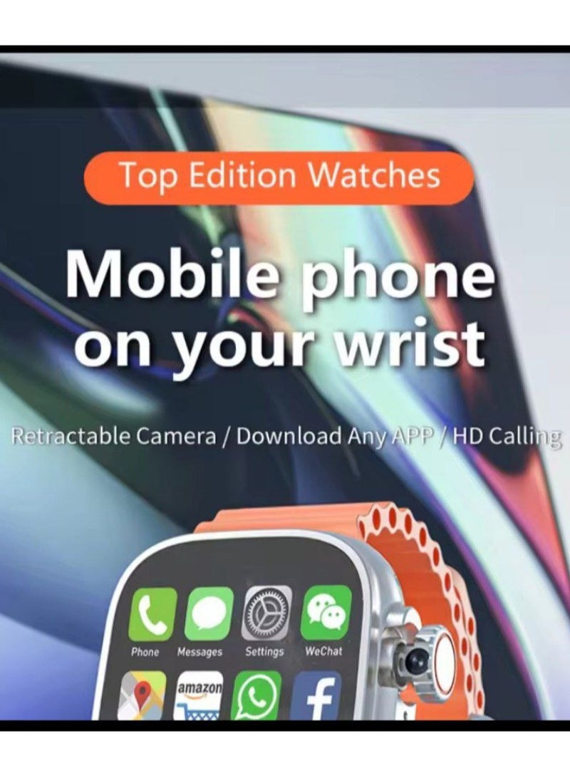 Ultra 7 in 1 Smart Watch 9th Generation with HD Screen, Bluetooth, Video Calls, Multiple Sports Modes, SIM Card Support, 4G Camera, Multiple Apps, with 7 Extra Straps - Image 5