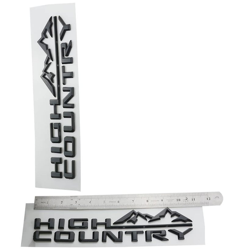 dgea 1x 2019-2021 Chevy Silverado High Country Nameplate Rear Emblem Badge Fender Chrome Fit for Silverado (Gloss Black) - Image 5