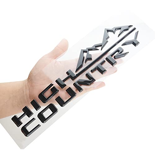 dgea 1x 2019-2021 Chevy Silverado High Country Nameplate Rear Emblem Badge Fender Chrome Fit for Silverado (Gloss Black) - Image 1