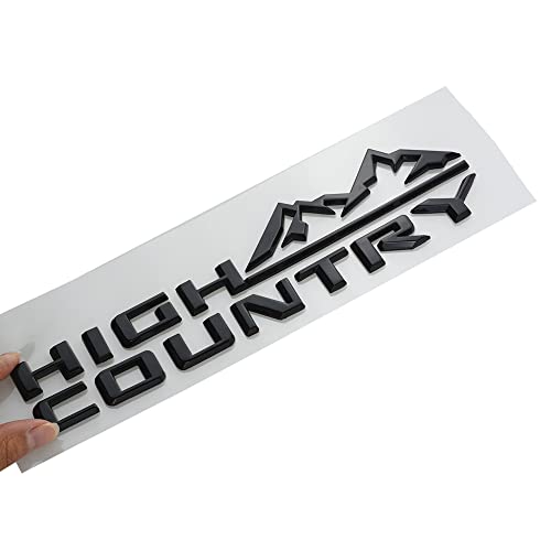 dgea 1x 2019-2021 Chevy Silverado High Country Nameplate Rear Emblem Badge Fender Chrome Fit for Silverado (Gloss Black) - Image 3