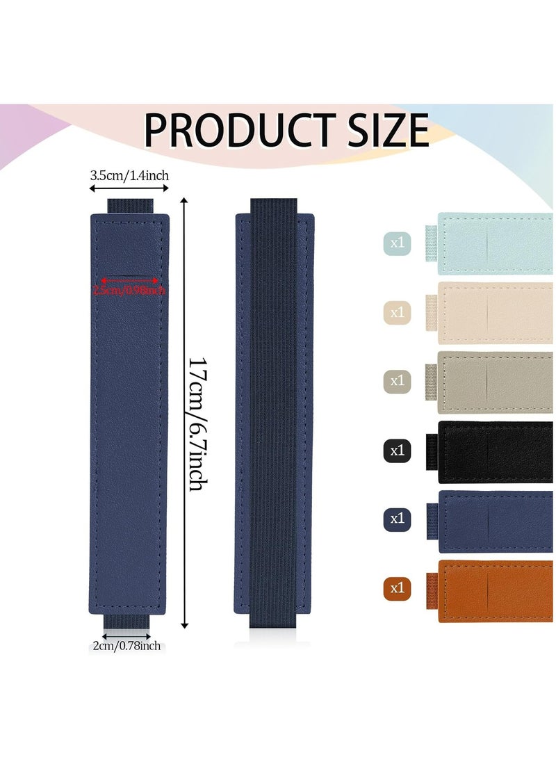 Oasisgalore - 6 Pcs Adjustable PU Leather Pen Holders, Elastic Band Pencil Pouches, Journal Pencil Sleeves for Notebooks. - Image 1