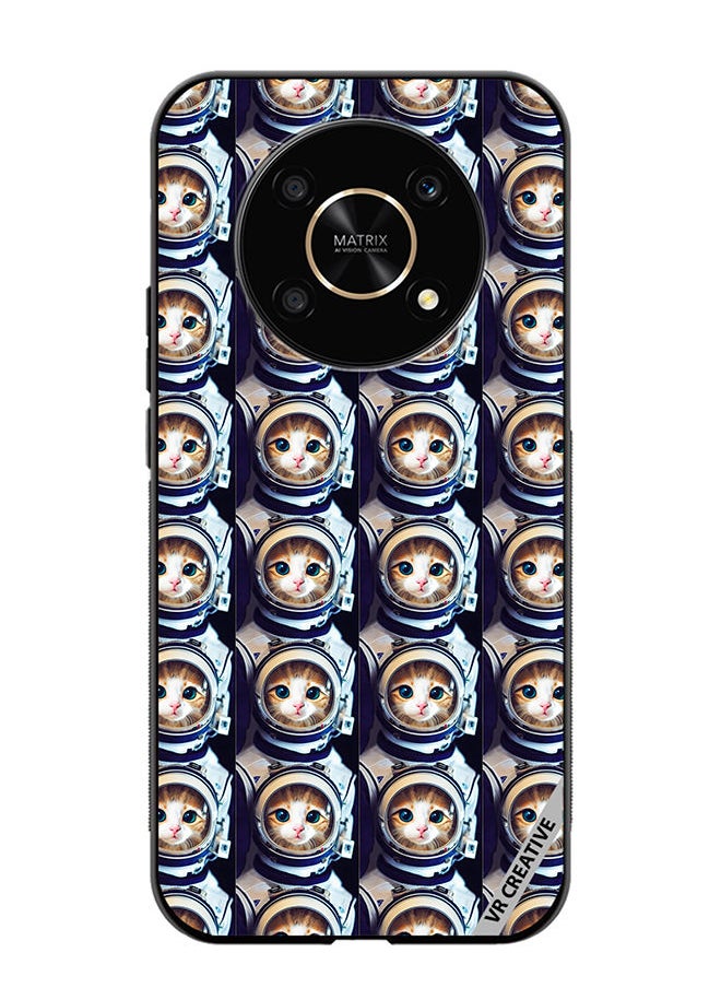 VR CREATIVE - Protective Case Cover For Honor X9 5G Cat Face Inside Astronauts Helmet Pattern Design Multicolour - Image 1