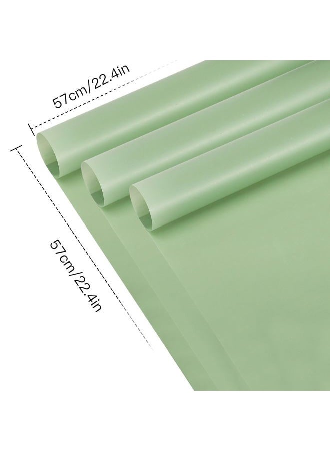 WRAPAHOLIC 20 Sheets Flower Wrapping Paper - 22.4 x 22.4 inch Pure Light Green Water-Resistant Floral Bouquet Wrapping Paper, Florist Supplies Packaging for Wedding Birthday Gift DIY - Image 3
