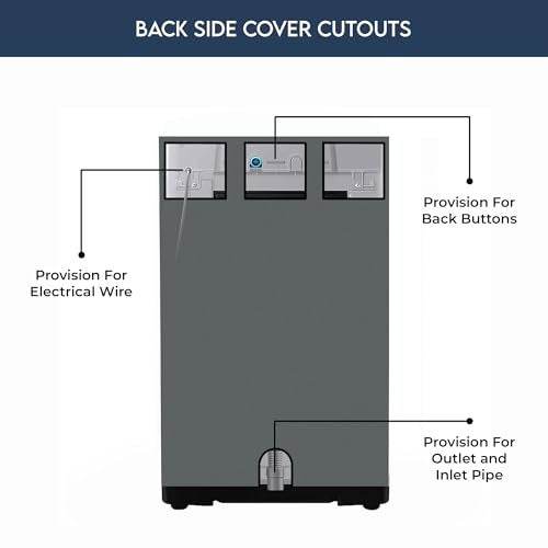 MUTMAIN Washing Machine Cover for Top Load Fully Automatic | Compatible For Samsung 6.5 Kg | 7 Kg | 7.5 Kg | 8 Kg | 9 Kg & 10 Kg Waterproof & Dustproof (57 x 54 x 100 cm) - Image 3