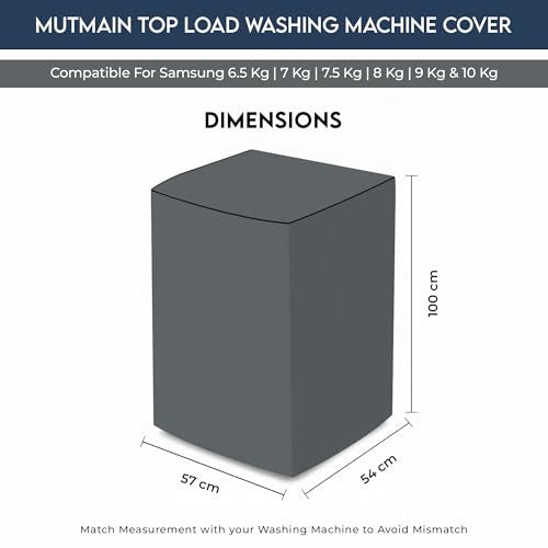 MUTMAIN Washing Machine Cover for Top Load Fully Automatic | Compatible For Samsung 6.5 Kg | 7 Kg | 7.5 Kg | 8 Kg | 9 Kg & 10 Kg Waterproof & Dustproof (57 x 54 x 100 cm) - Image 2