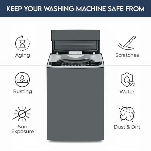 MUTMAIN Washing Machine Cover for Top Load Fully Automatic | Compatible For Samsung 6.5 Kg | 7 Kg | 7.5 Kg | 8 Kg | 9 Kg & 10 Kg Waterproof & Dustproof (57 x 54 x 100 cm) - Image 5