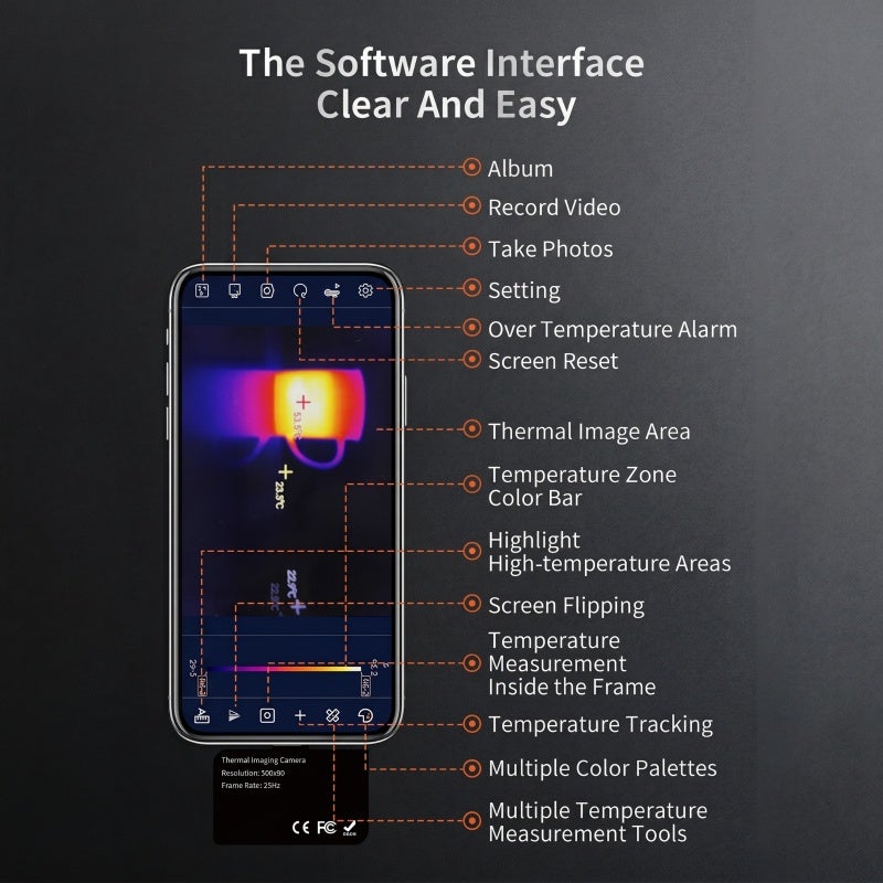 Thermal Imager: 120×90 IR Sensor, Super IR Image Enhancement – 25Hz Smooth Imaging Thermal Camera for Android Type-C Phones, Portable IP54 Rugged Temperature Scanner - Image 5