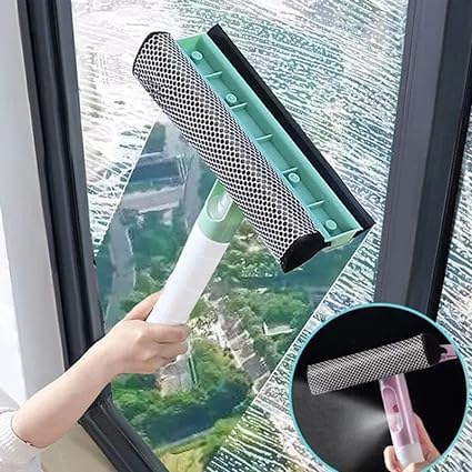 3 in 1 Window Cleaner Water Spray Cleaning Brush Brush with Wiper Scraper Bottle Glass Clean Squeegee Spray Scrape Wipe  - Image 5