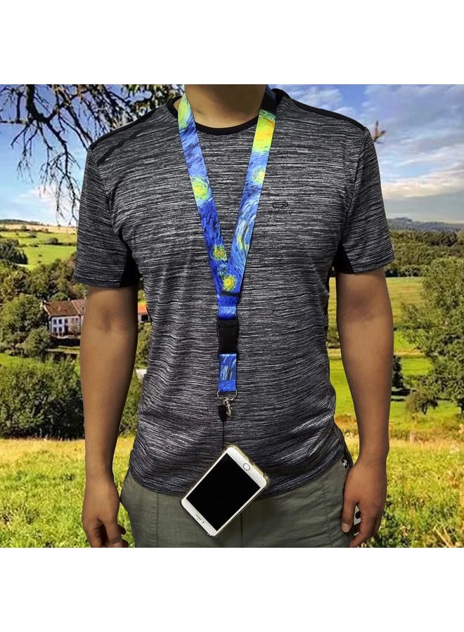 HAMYEE 3 Pack Lanyard for Keys Keychain ID Badge Holder Detachable Neck Strap Buckle Metal Spring Keyring Cool for Women Men Adult, 3pcs Mixed Colors-02, 58cm*2.5cm - Image 5