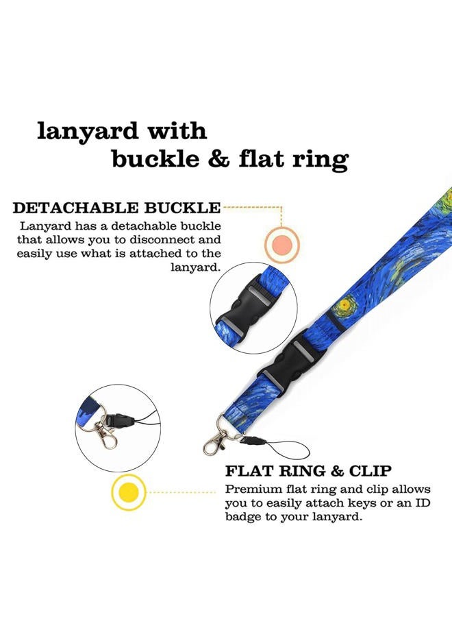 HAMYEE 3 Pack Lanyard for Keys Keychain ID Badge Holder Detachable Neck Strap Buckle Metal Spring Keyring Cool for Women Men Adult, 3pcs Mixed Colors-02, 58cm*2.5cm - Image 3