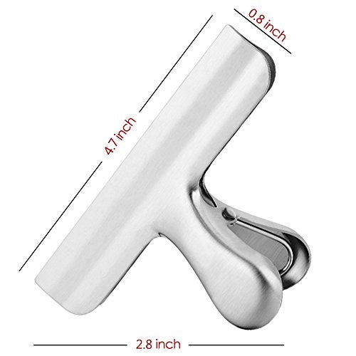 DanziX 6 Pack Stainless Steel Chip Bag Clips, 4.7 inch Width, DanziX Big Paper Seal Grip for Coffee Food Bread Bags, Kitchen Home Office Usage - Sliver - Image 4