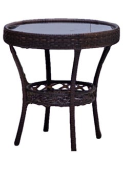 ALWASIT HOME Outdoor Dining Twin Chairs Rattan Chairs Garden Chairs And Round Table Set Dark Brown Color  - Image 4