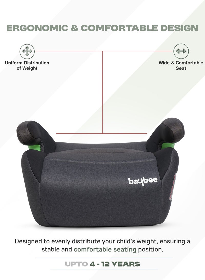 Baybee Baby Booster Car Seat without Isofix Portable Lightweight Travel Car Booster Seat with Comfort, Compact and Easy to Use | Suitable for Toddler 4-12 Years Boys Girls-Grey - Image 5