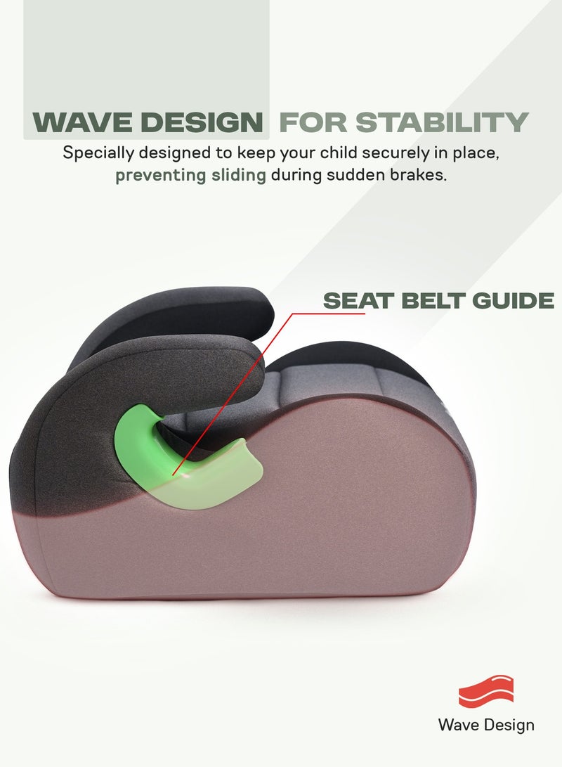 Baybee Baby Booster Car Seat without Isofix Portable Lightweight Travel Car Booster Seat with Comfort, Compact and Easy to Use | Suitable for Toddler 4-12 Years Boys Girls-Grey - Image 4