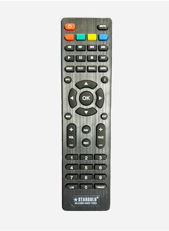 Stargold Satellite Receiver Remote Control For SG-610HD , SG-640HD , SG-730HD ,  SG-710HD 