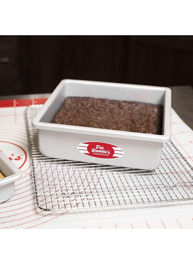 Fat Daddio's بان كعكة الجبن المربعة من فات ديديو PSQCC-883، 8 × 8 × 3 بوصة، فضي - Image 4
