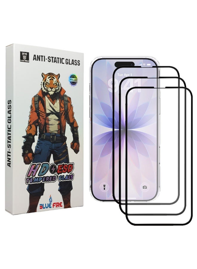 BlueFire 3-Pack Apple iPhone 17 Tempered Dustproof Glass Screen Protector Combo Pack for iPhone 17 – 3 PCS Premium 9H Hardness Anti-Scratch, HD Ultra-Clear Display, Anti-Static Dustproof Technology, Oleophobic Anti-Fingerprint Coating, Bubble-Free Easy Installation, Case-Friendly Edge-to-Edge Tempered Glass - Image 1