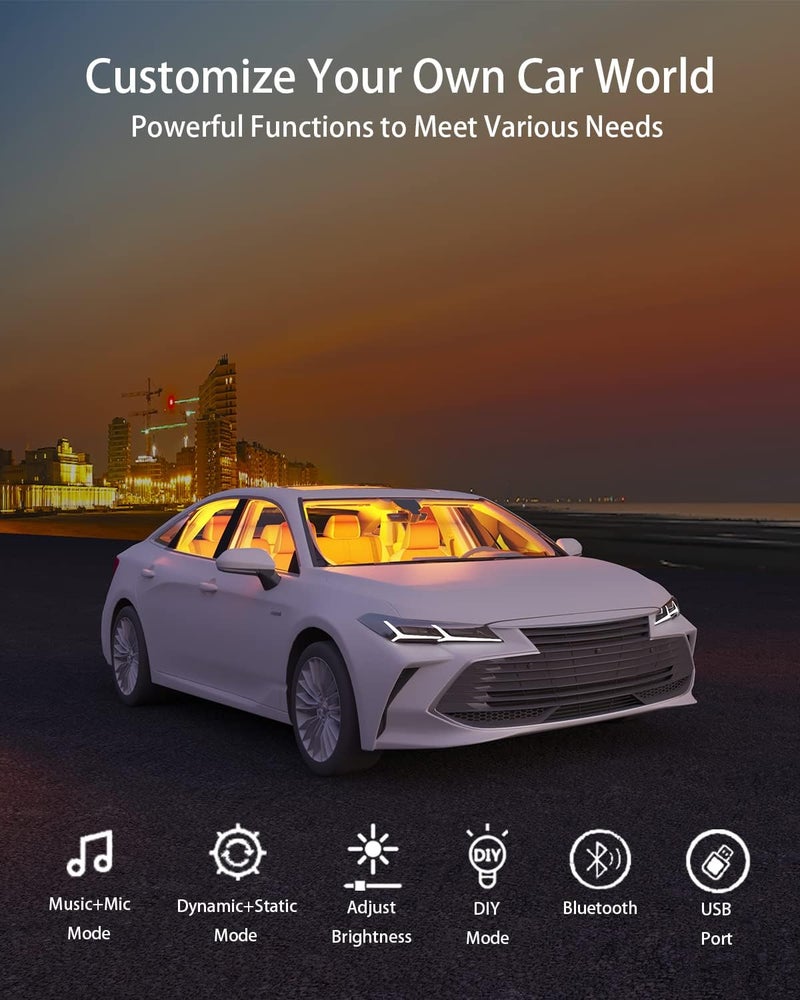Keepsmile Interior Car Lights Accessories APP Control with Remote Music Sync Color Change RGB Under Dash Car Lighting with USB Charger 12V 2A Led Lights for Jeep Truck - Image 5