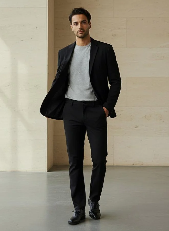 ايكونيك Iconic Men Slim Fit Notch Lapel Blazer