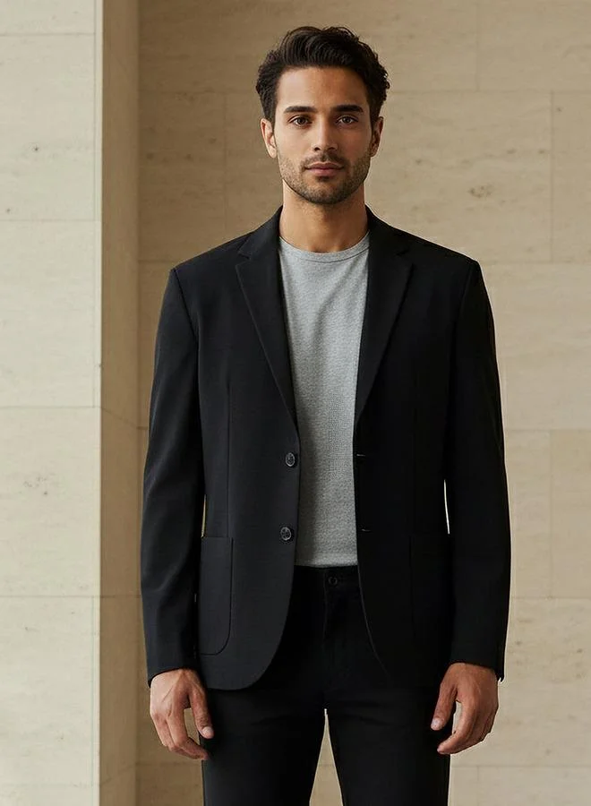 ايكونيك Iconic Men Slim Fit Notch Lapel Blazer