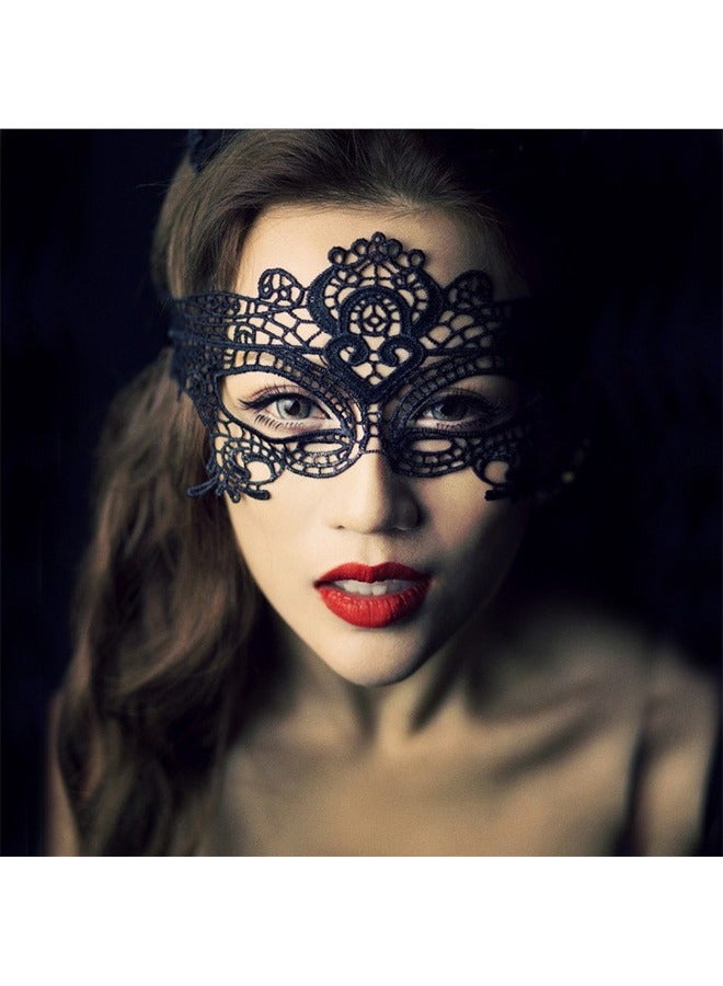 Lace Eye Mask - 2pcs Masquerade Masks Mysterious Face Venetian Eyemask for Carnival Party Costume Ball - Black and White - Image 3