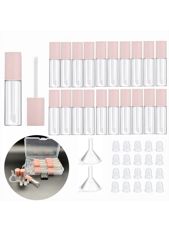 KaiLeQi 3.5ML Mini Lip Gloss Tubes Empty With Wand Pink Diy Lipgloss Making Kit for Small Businesses Refillable Lip Gloss Containers Set for Girls（20pcs in One Box） - Image 1