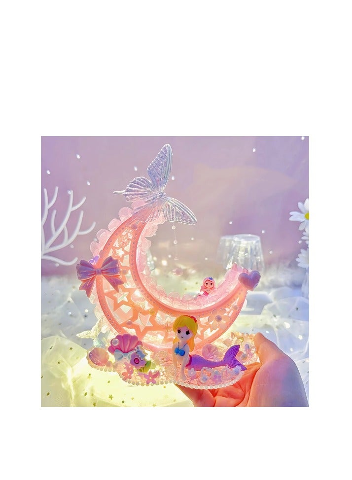 Fun and Creative Handmade Moon Desk Lamp Children's Toy Material Package Gift Set - Image 1