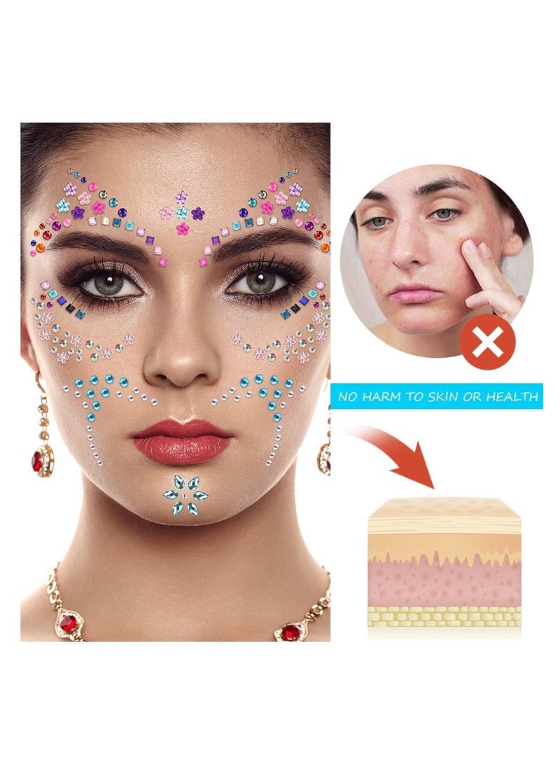 SYOSI 1755pcs Crystal Gem Stickers Crystal Rhinestone Stickers Self-Adhesive Bling Jewels Sticker for Face Eyes Nails Body Makeup Festival Kids DIY Craft Cards Embellishment Diamond Decorations - Image 2