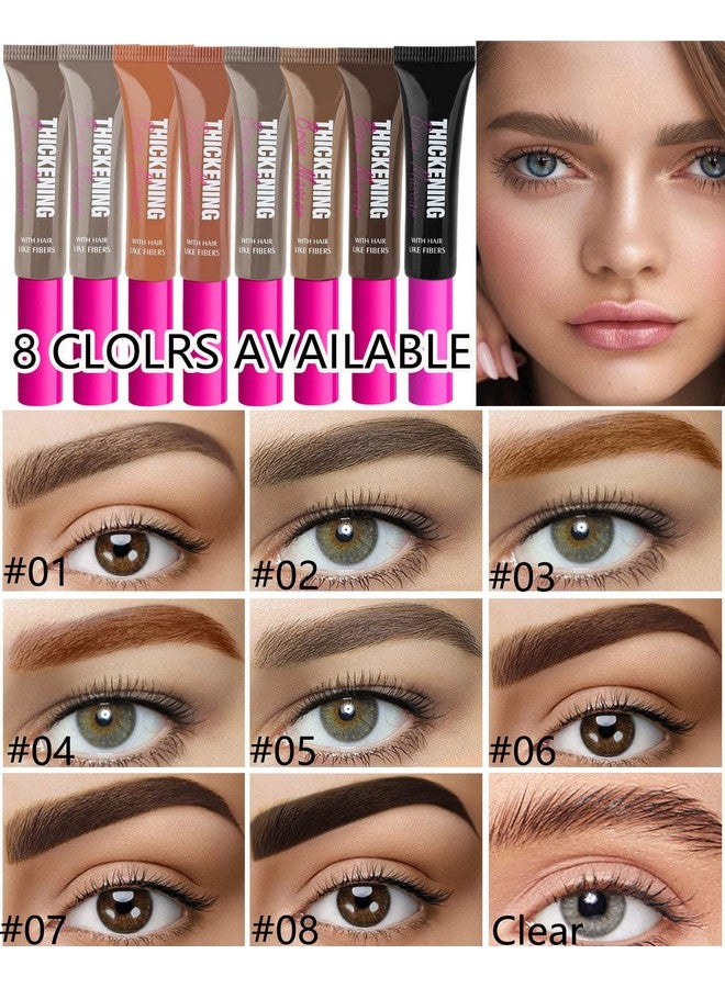 LYSdefeu طقم جل حواجب ملون مقاوم للماء 1 ماسكارا جل حواجب سميكة سوداء و 1 جل مثبت حواجب شفاف لنحت سريع للحواجب مكياج عيون طويل الأمد مع 1 شفرة حواجب و 1 مجموعة فرشاة 08 - Image 4