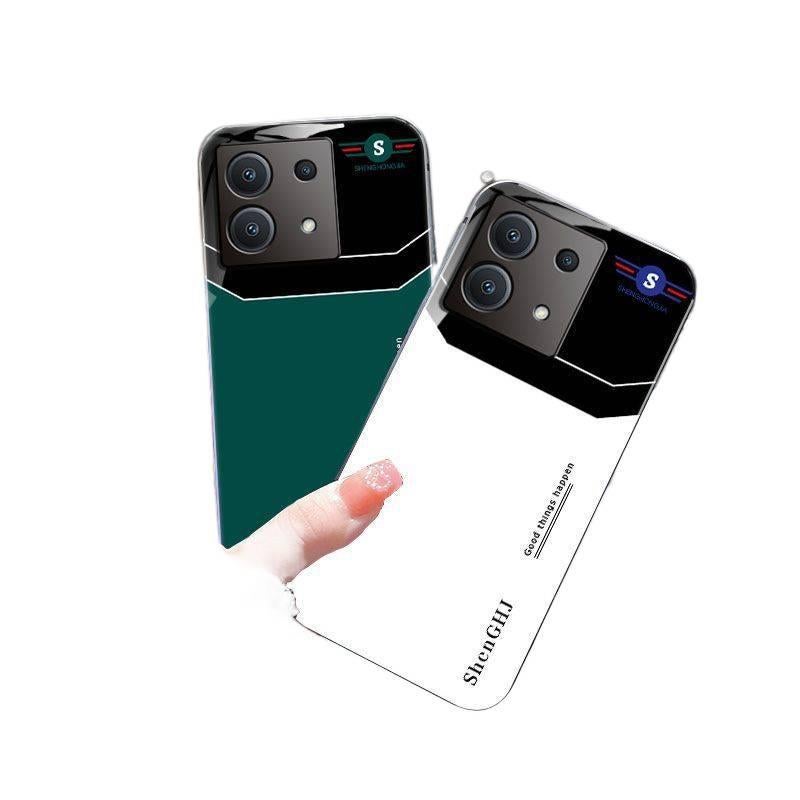 Glass Protective Case for Redmi Note 13 Pro with Shockproof and Drop Protection plus Shockproof plus Full Coverage plus Scratch Resistant in Dark Green - Image 1