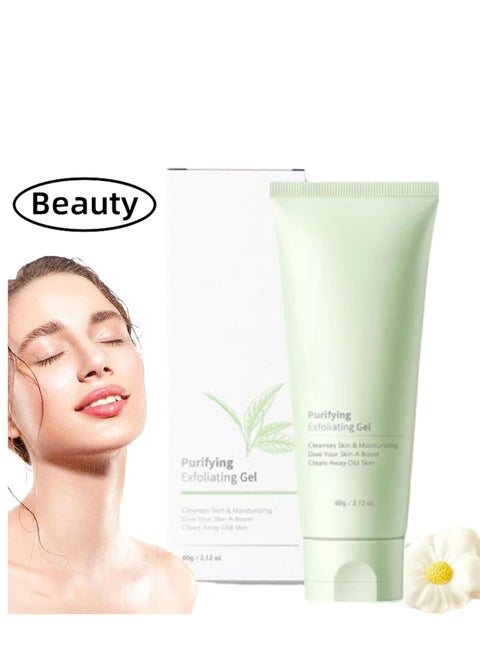 Purifying Exfoliating Gel, Deep Cleansing Scrub for Face & Body, Clear Pores, Gentle Formula, Ideal for Sensitive Skin (2.12 Oz)