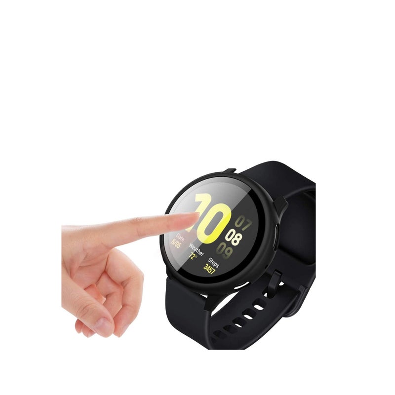 Zikra Suitable for Samsung Watch Galaxy Watch Active 2 Watch Protective Case Cover Watch Protective Case, Tempered Glass Case, Screen Protector Cover, Full Around Hard PC Protective Case Black - Image 1